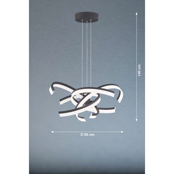 Kabantis šviestuvas juodos spalvos LED su pritemdymo funkcija ø 65 cm Sund TW – Fischer & Honsel-image-2