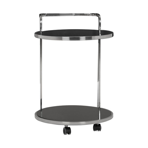 Vežimėlis su stikliniu stalviršiu ant ratukų ø 50 cm Ackley – Premier Housewares-image-2