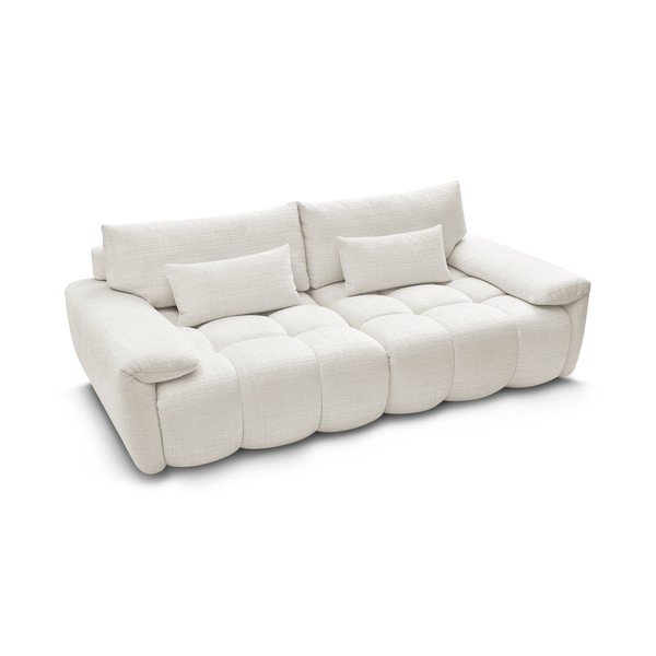 Baltos spalvos iš šenilinio audinio sofa 264 cm Ivane – Bobochic Paris-image-4