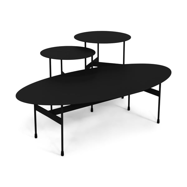 Juodos spalvos iš metalo kavos staliukas 39x120 cm Mira – Spinder Design-image-3