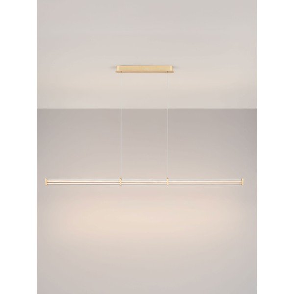 Matinės auksinės spalvos iš metalo kabantis šviestuvas LED su pritemdymo funkcija su gaubtu iš akrilo stiklo Pheme – Nova Luce-image-3