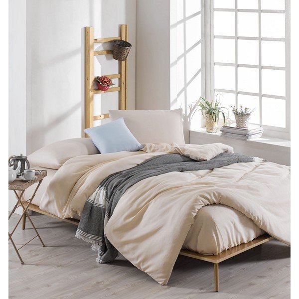 Smėlio spalvos patalynė dvigulei lovai 200x200 cm Paint - Mijolnir-image-1