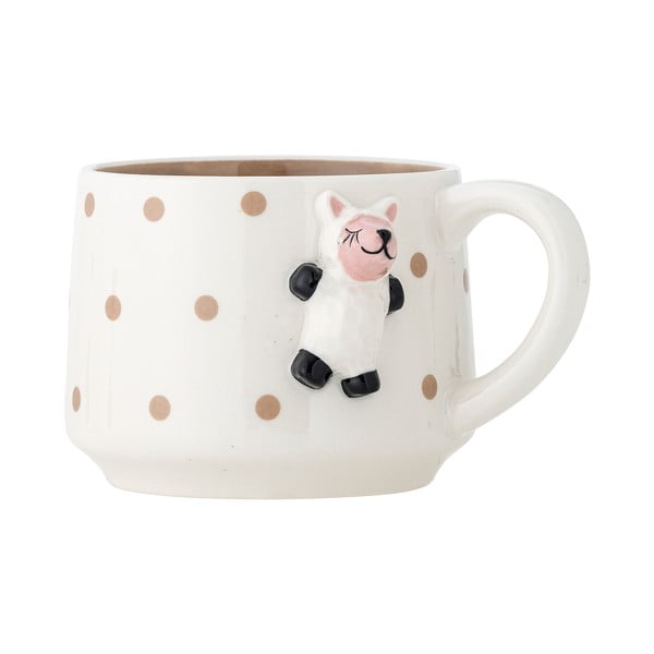 Baltos spalvos iš keramikos vaikiškas puodelis kakavai 370 ml Dolly – Bloomingville Mini-image-2