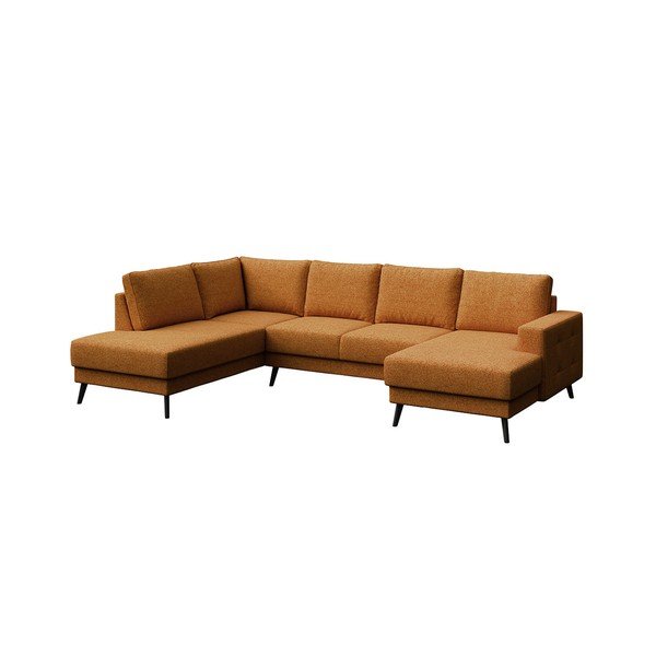 Kampinė sofa oranžinės spalvos (su kairiuoju kampu) Fynn – Ghado-image-2