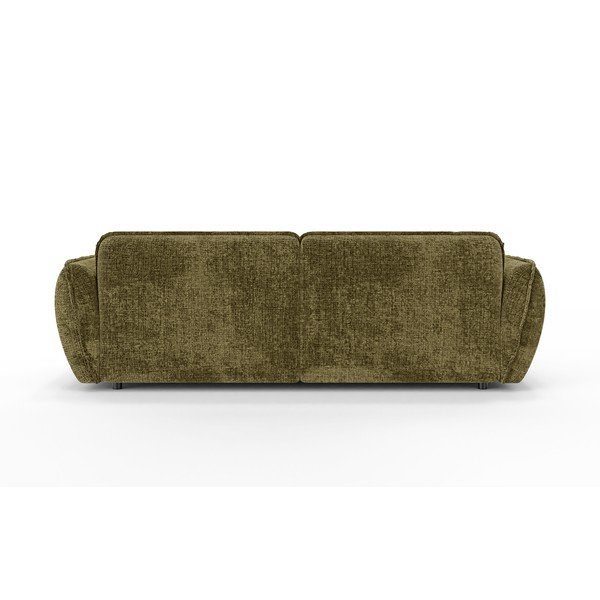 Žalios spalvos kampinė sofa iš šenilinio audinio (su kairiuoju kampu/su gultu) Nelia – Ropez-image-4