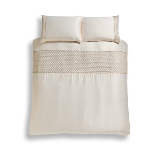 Smėlio spalvos iš mikrosatino dvigulė/itin ilga patalynė 230x220 cm Deco Sequin – Catherine Lansfield