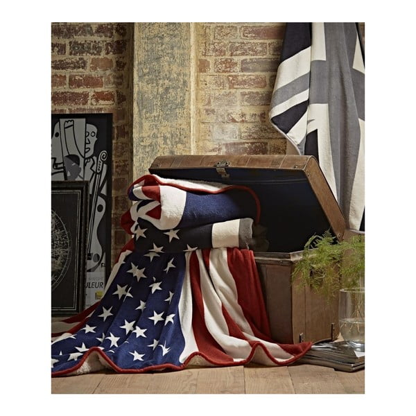 Lovos užtiesalas su Amerikos vėliavos motyvu Catherine Lansfield, 130 x 170 cm