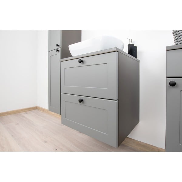 Žema/pakabinama spintelė po kriaukle pilkos spalvos 61,5x60 cm Senja – STOLKAR-image-2