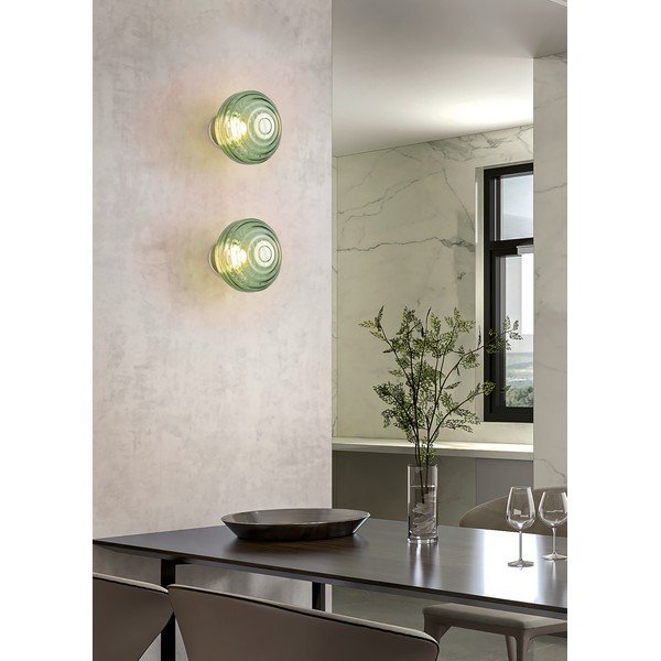 Žalios spalvos iš stiklo sieninė lempa LED USB ø 15,5 cm Earl – Reality-image-1