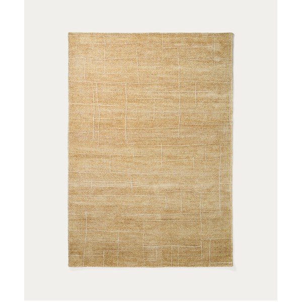 Rankų darbo garstyčių spalvos kilimas 160x230 cm Eloda – Kave Home