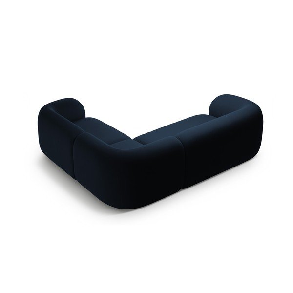 Mėlynos spalvos kampinė sofa iš velveto (su dešiniuoju kampu/„L“ formos) Kate – Micadoni -image-2