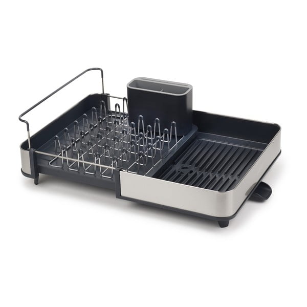 Reguliuojamas tamsiai pilkos spalvos iš nerūdijančio plieno kiaurasamtis 36x32 cm Extend Steel – Joseph Joseph