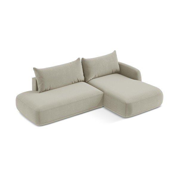 Smėlio spalvos sulankstoma kampinė sofa (su dešiniuoju kampu/su gultu) Hale – Makamii-image-4
