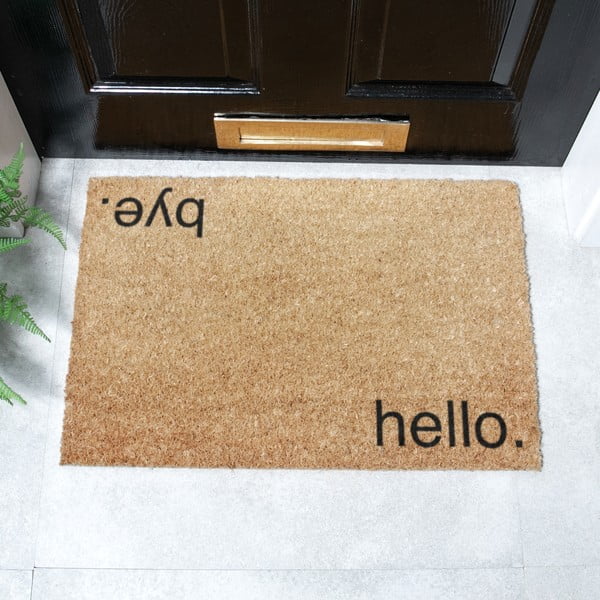 Iš kokoso pluošto grindų kilimėlis 40x60 cm Hello, Bye – Artsy Doormats-image-2