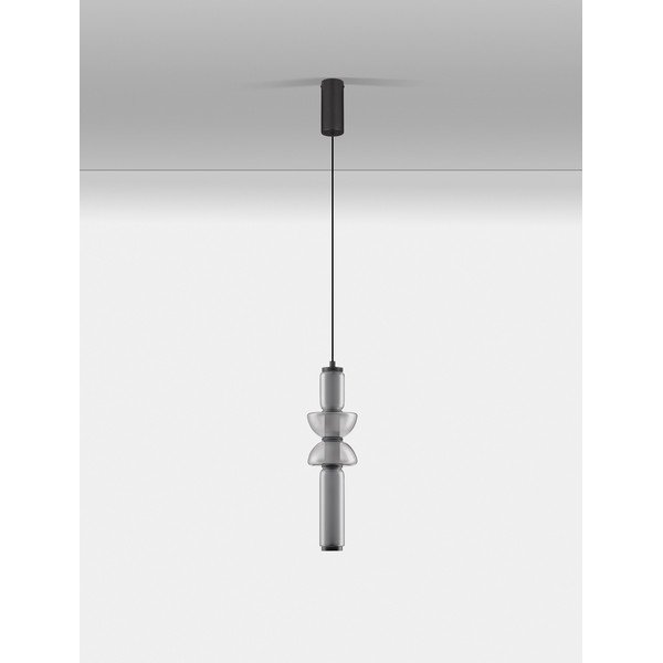 Pilkos spalvos iš stiklo kabantis šviestuvas LED su pritemdymo funkcija ø 12 cm Ulon – Nova Luce-image-4
