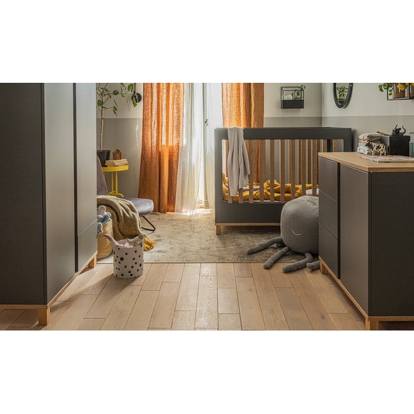 Pilkos spalvos komoda Vox Altitude, aukštis 85 cm-image-1