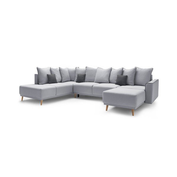 Pilka U formos sofa-lova "Bobochic Paris Panoramique XXL Mola", dešinysis kampas-image-3