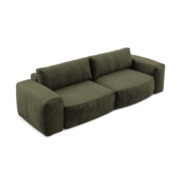 Žalios spalvos sulankstoma sofa iš šenilinio audinio 275 cm Kuki – Makamii-image-3