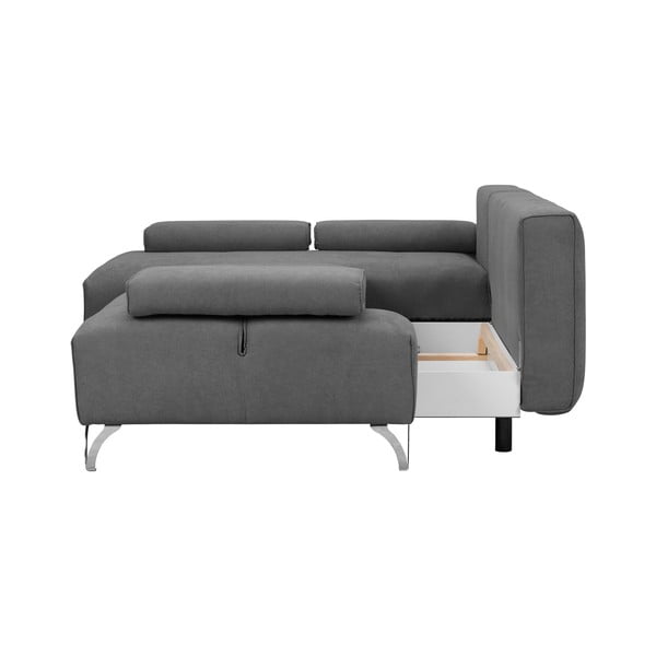 Šviesiai pilka kampinė sofa-lova Windsor & Co Sofas Virgo, dešinysis kampas-image-4