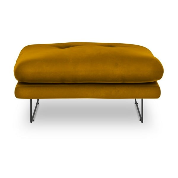 Geltonas aksominis pufas Windsor & Co Sofas Gravity