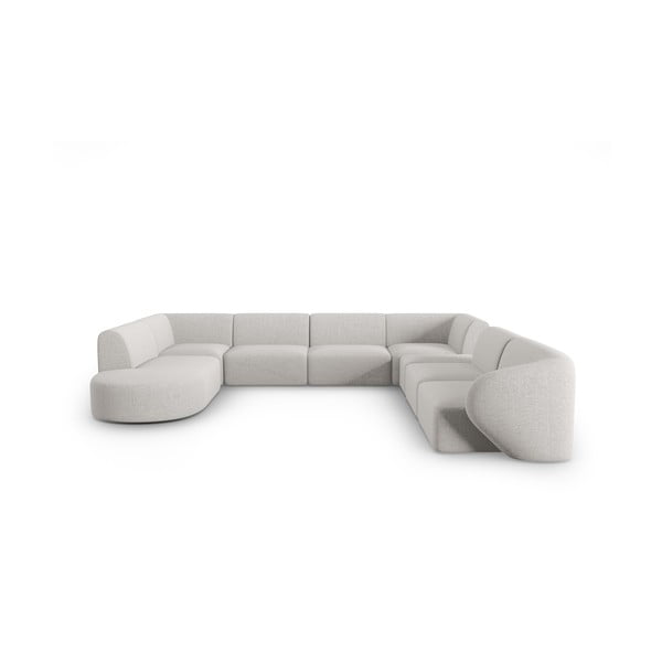 Kampinė sofa šviesiai pilkos spalvos (su dešiniuoju kampu/„U“ formos) Shane – Micadoni Home