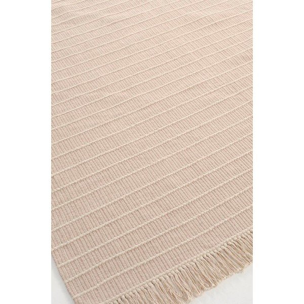 Rankų darbo smėlio spalvos iš medvilnės kilimas 80x150 cm Irma – Jotex-image-4