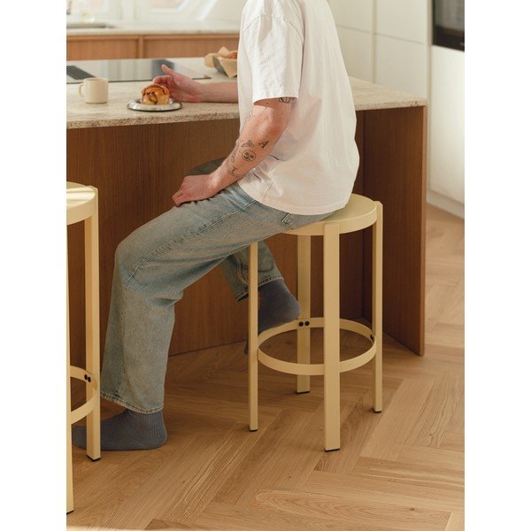 Geltonos spalvos iš plieno taburetė Doon – noo.ma-image-1