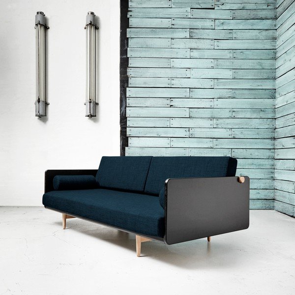 Kintama sofa "Karup Deva" juoda/žalias ąžuolas/tamsiai mėlyna-image-1