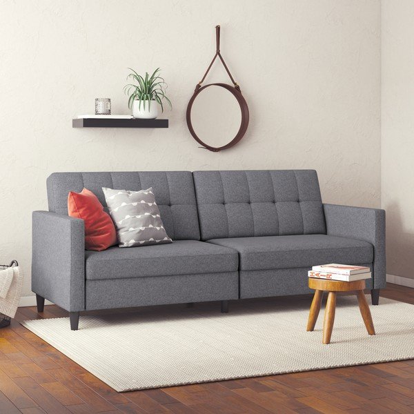 Pilkos spalvos sulankstoma sofa 203 cm Hartford – Støraa-image-1