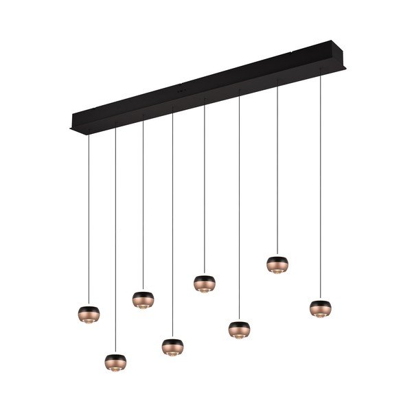 Kabantis šviestuvas juodos spalvos/vario spalvos LED su metaliniu gaubtu Orbit – Trio Select-image-3