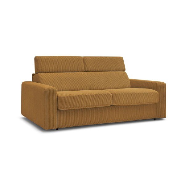 Iš kordinio velveto sulankstoma sofa garstyčių spalvos 195 cm Monaco – Bobochic Paris-image-1