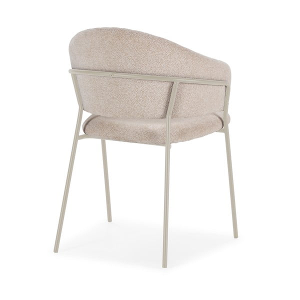 Smėlio spalvos iš audinio valgomojo kėdžių komplektas su porankiais 2 vnt. Leticia – Marckeric-image-4