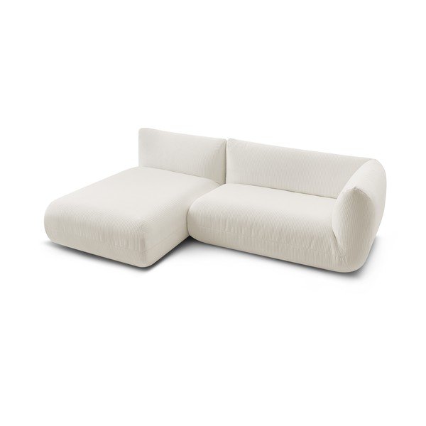 Balta velvetinė kampinė sofa (kairysis kampas) Lecomte - Bobochic Paris-image-4