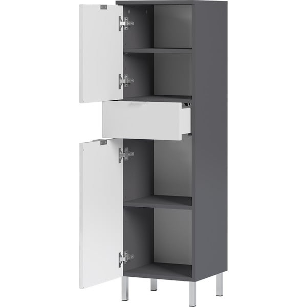 Balta ir pilka Germania Mauresa spintelė, aukštis 120 cm-image-2