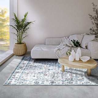 Kilimas šviesiai mėlynos spalvos 80x150 cm Saveh Cream Blue – Elle Decoration