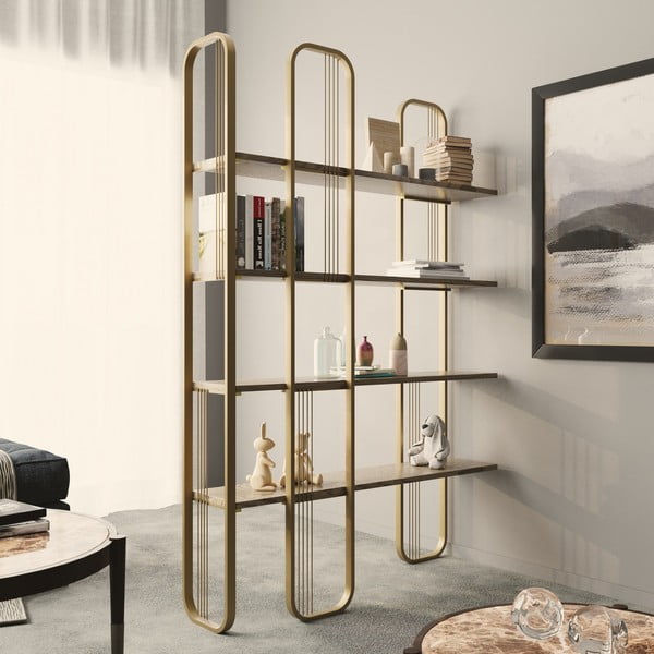 Pastatoma lentyna auksinės spalvos iš pušies 125x180 cm Sierra – Kalune Design-image-1