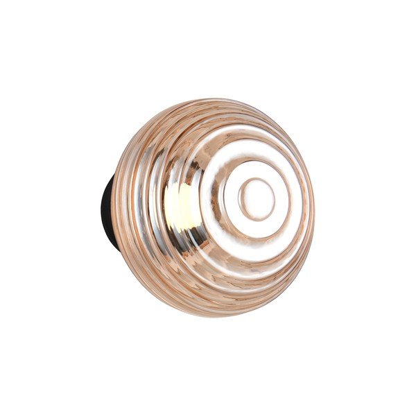 Gintarinės spalvos iš stiklo sieninė lempa LED USB ø 15,5 cm Earl – Reality-image-3