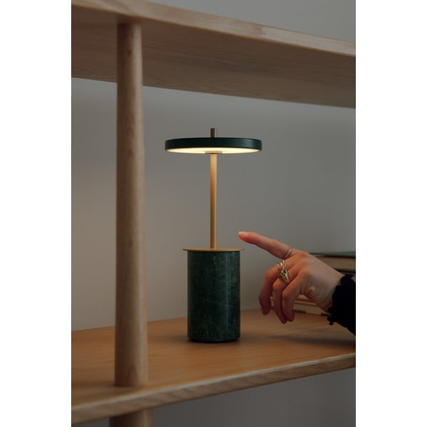 Iš marmuro stalinis šviestuvas žalios spalvos LED su pritemdymo funkcija (aukštis 25,5 cm) su metaliniu gaubtu Asteria Move Mini – UMAGE-image-3