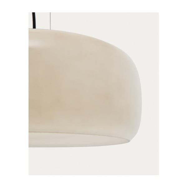 Pilkai smėlinės spalvos kabantis šviestuvas LED ø 38 cm su stiklo gaubtu Reig – Kave Home-image-2