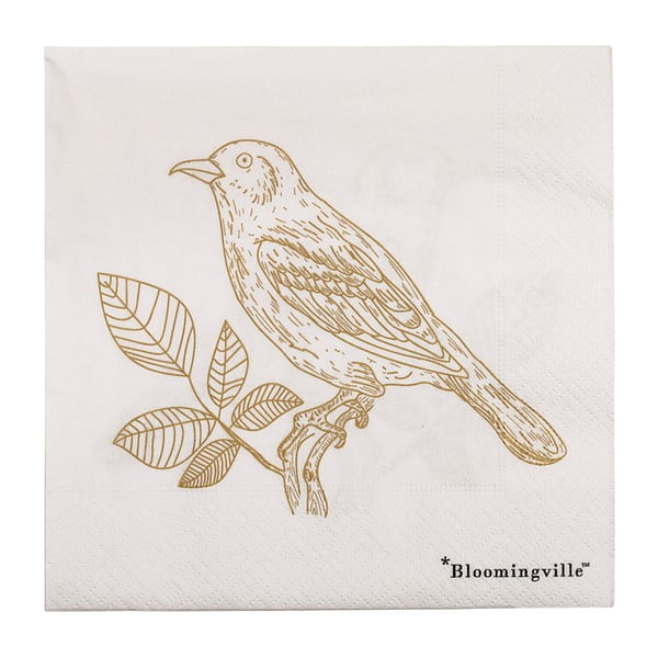 20 popierinių servetėlių rinkinys "Bloomingville Birdie", 33 x 33 cm