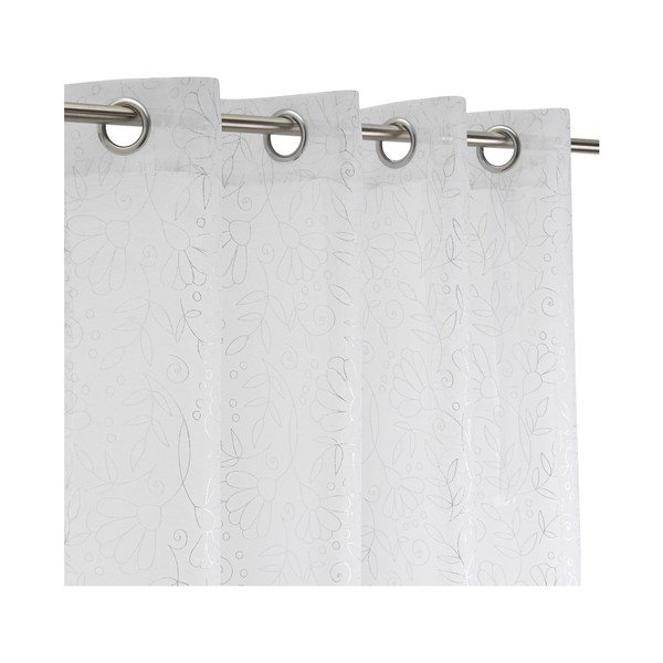 Baltos spalvos/sidabrinės spalvos permatoma užuolaida 140x260 cm Pucka – Casa Selección-image-2