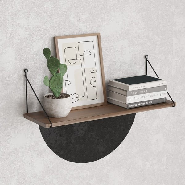 Sieninė lentyna natūralios spalvos iš riešutmedžio 72 cm Armoni – Kalune Design-image-2