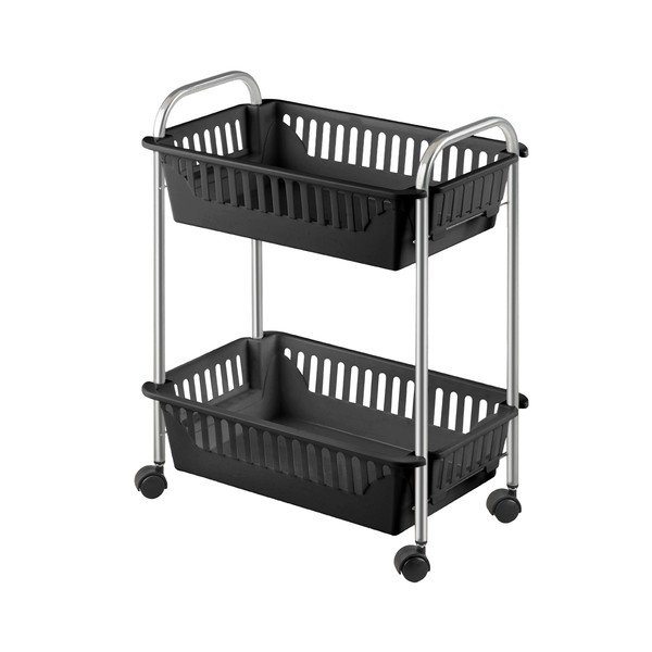 Juodos spalvos lentyna ant ratukų 41x52x26 cm Oslo – Metaltex