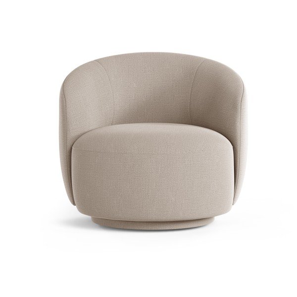 Šviesiai rudos spalvos pasukamas iš šenilinio audinio krėslas Letizia – Micadoni -image-1