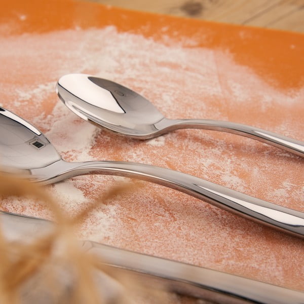 Sidabrinės spalvos stalo įrankiai iš nerūdijančio plieno 24 vnt. Shape – Orion-image-1