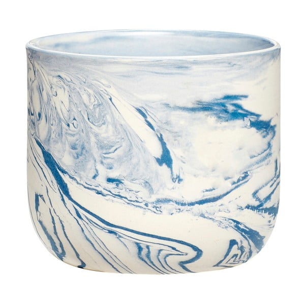 Mėlynai baltas Hübsch marmurinis puodelis, aukštis 7 cm