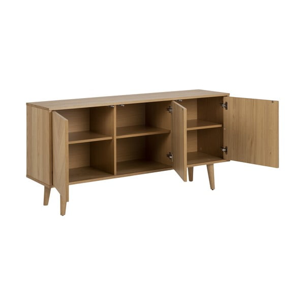 Žema šoninė spintelė natūralios spalvos iš ąžuolo 150x75 cm Nagano – Actona-image-3