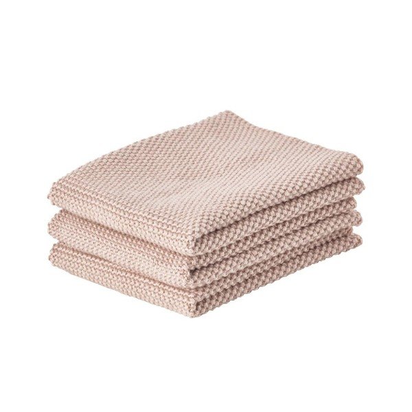 3 smėlio spalvos medvilninių virtuvinių rankšluosčių rinkinys Zone Garro, 27 x 27 cm-image-1