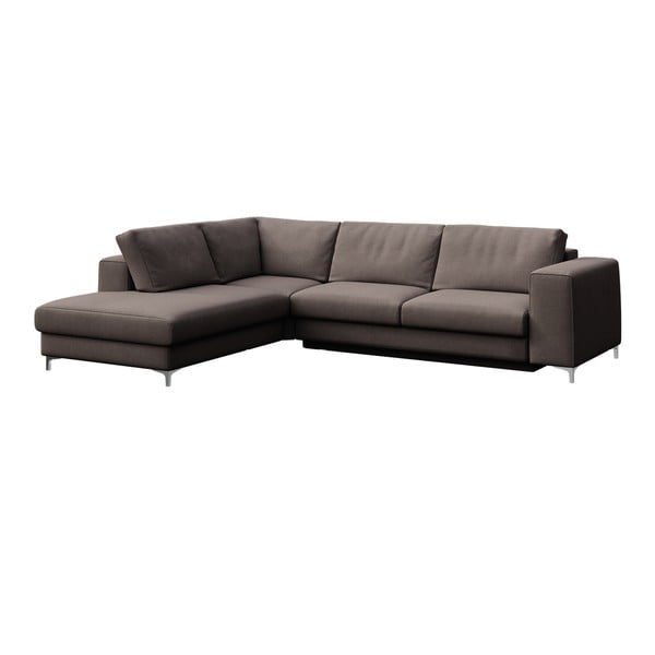 Taupe spalvos iš velveto sulankstoma/su sandėliavimo vieta kampinė sofa (su kairiuoju kampu/„L“ formos) Rene – Rodier-image-2