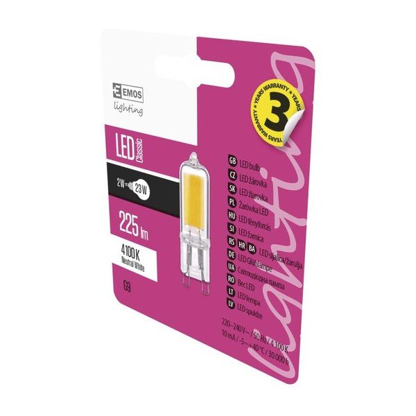 LED lemputė EMOS Classic JC A++ Neutral White, 2W G9-image-1